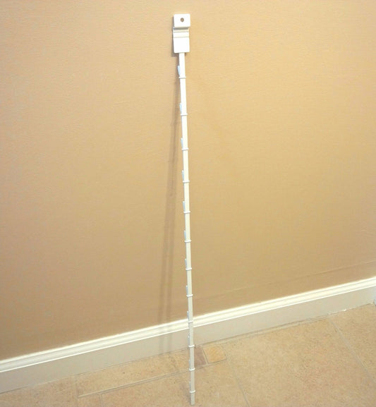 Slatwall Mount Clipper Display Single White Strip with 12 Clips