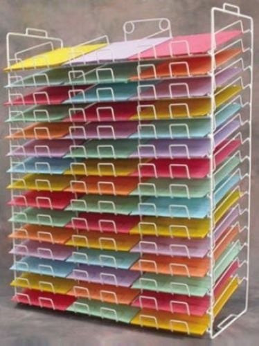 New 45 Slot 8 1/2" X 11" Scrapbooking Paper Wire Storage White Display Rack