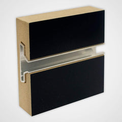 Black Horizontal Slatwall Panels with Metal Inserts 4 H x 8 W Feet - Pack of 2