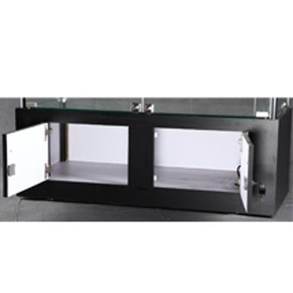 Assembled Glass Tower Display Case in Black 40 W x 18 D x 73 H Inches