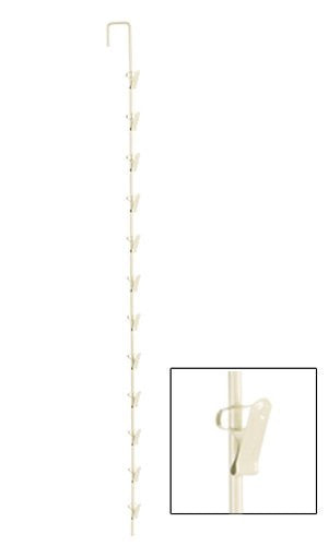 12 Hook Metal Merchandiser Strip in Beige 32 Inches Long