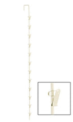 12 Hook Metal Merchandiser Strip in Beige 32 Inches Long