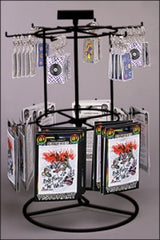 2 Tier Counter Spinner Display 15 H x 9.5 Base Inches with 12 Peg Hooks
