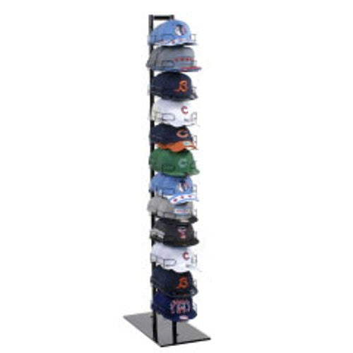 12 Tier Baseball Hat Rack Display Tower Black 73" H x 12 1/2" W x 14 1/2"D