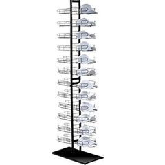 Double Sided Hat Floor Stand Tower Display Rack in Black - 29 D x 73 H Inches