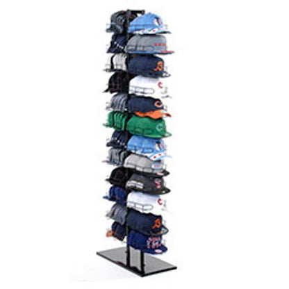 Double Sided Hat Floor Stand Tower Display Rack in Black - 29 D x 73 H Inches