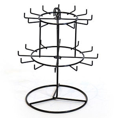 Revolving Countertop Keychain Rack in Black - 11.375 H X 10.25 W Inches