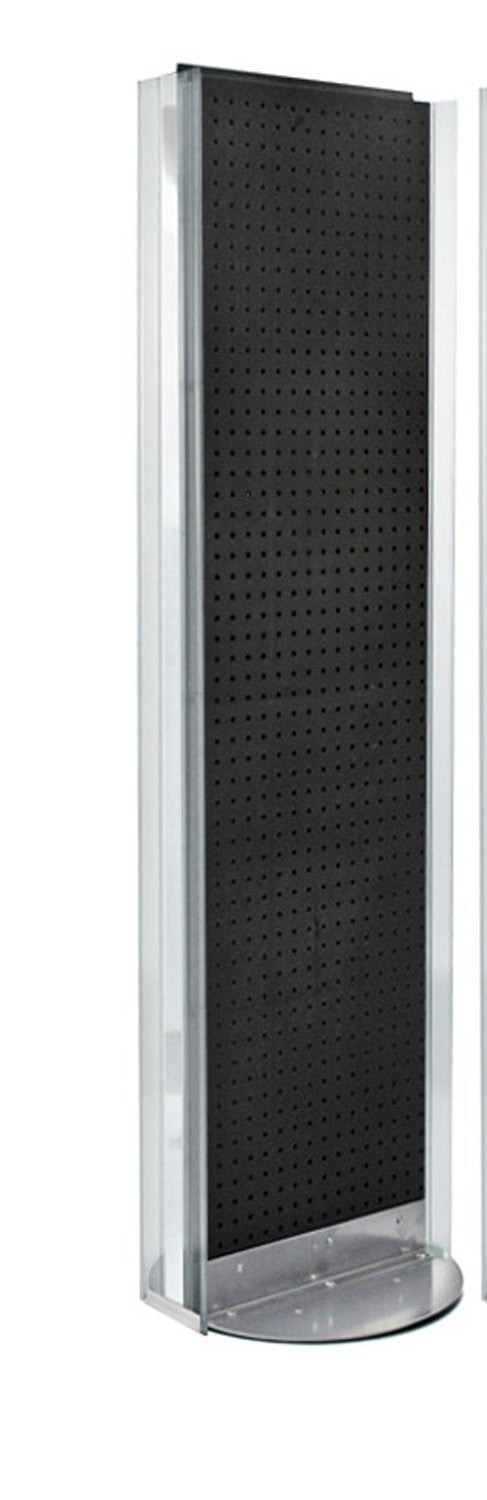 Styrene 2 Sided Pegboard Floor Display in Black 16W x 60H Inches with Base