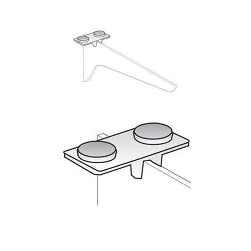 Chrome Finish Rear/center Shelf Clips with Clear Rubber Bumpers