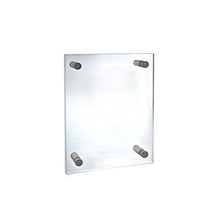 Clear Acrylic Sign Holder 8.5W x 11H Inches with Caps,Standoffs