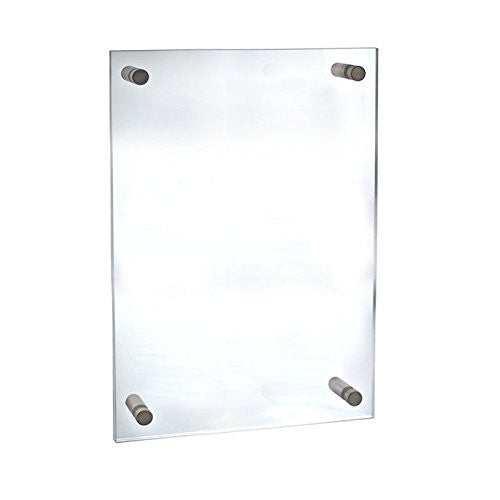 Clear Acrylic Sign Holder 18W x 24H Inches with Caps,Standoffs