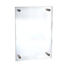 Clear Acrylic Sign Holder 18W x 24H Inches with Caps,Standoffs