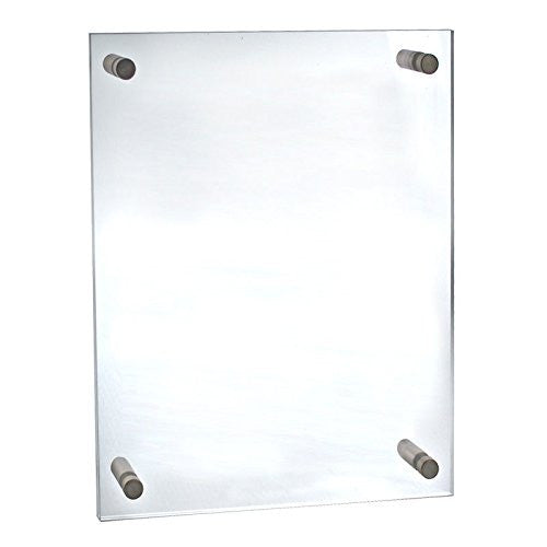 Clear Acrylic Sign Holder 17W x 22H Inches with Caps,Standoffs