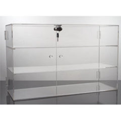 3 Shelves Display Showcase 21 W x 7.5 D x 13 H Inches with Locking Doors