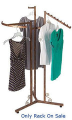 3 Way Clothes Display Rack in Cobblestone Finish 48-72 Inches