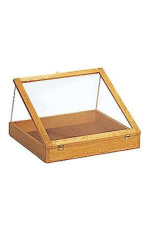 Wood Countertop Display Cases in Natural Pine 24 W x 24 L x 3 D Inches