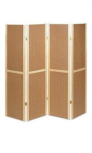 4-Panel Pegboard Wood Display 5 Feet High x 14.5 Inches