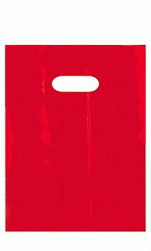 Small Red Low Density Merchandise Bag 9" X 12" Die Cut Handles