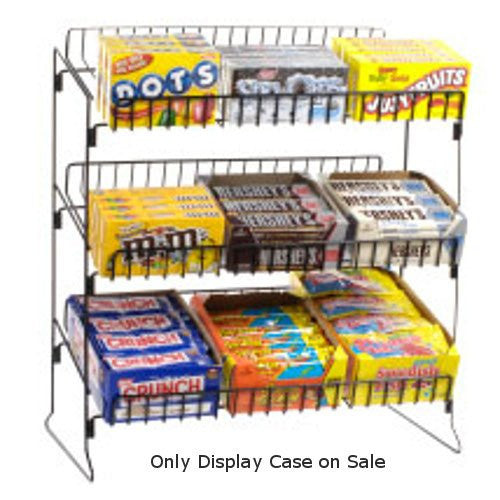 Steel Wire Countertop 3 Shelves Snack Display in Black - 20 W x 12 D x 24 H Inches
