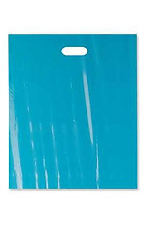 500 Large Teal Low Density Merchandise Bag with Die Cut Handles
