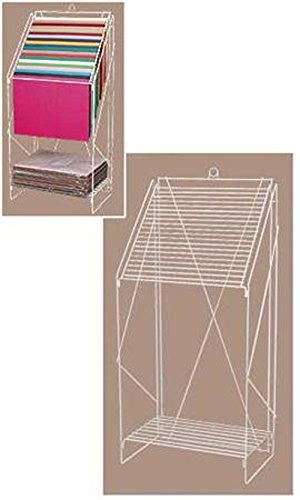 Floor Standing Wire Display Tissue Paper Rack in White 23W x 15-1/2D x 49H Inch