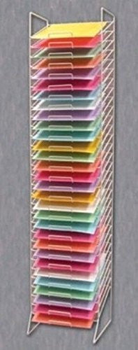 Scrapbook Paper Rack Tower with 30 Slots in White - 57 H x 13 W x 11 D ...