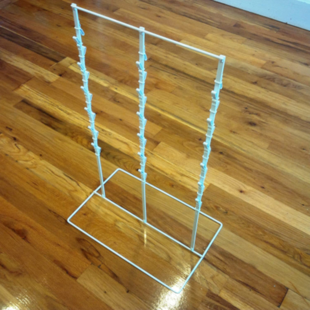 Triple Round Strip Display Rack in White 22 H x 14.5 W Inches with 39 Clip