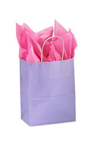 Lavender Glossy Paper Shopping Bags 8 x 4.5 x 10.25 Inches - Count of 25