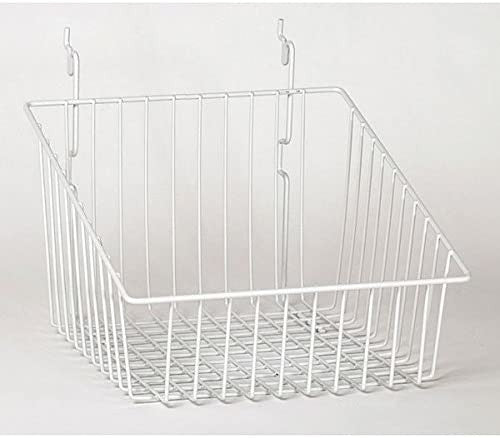 Sloping Basket in White 12 W x 12 D Inches