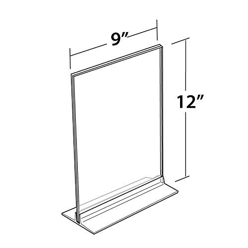 Acrylic Clear T Strip Sign Holders 9 W x 12 H Inches - Case of 10