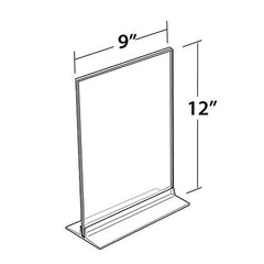 Acrylic Clear T Strip Sign Holders 9 W x 12 H Inches - Case of 10