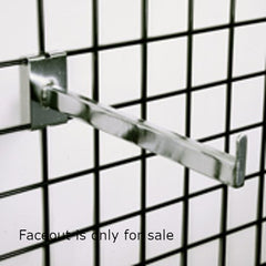 Rectangular Faceout in Chrome 12 Inches Long for Gridwall