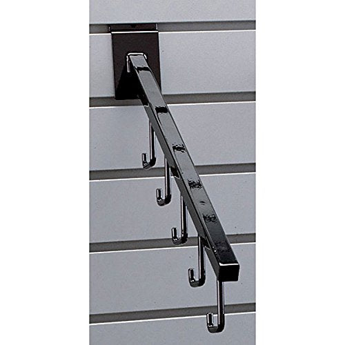 Slatwall Waterfall J Hook in Black 16 Inches Long - Box of 25