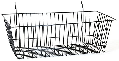 Slatwall Basket in Black 24 W x 12 D x 8 H Inches