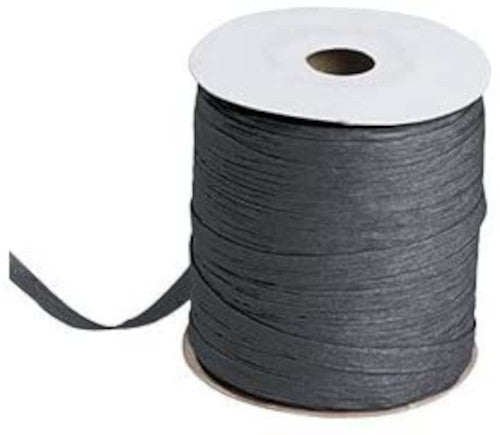 Paper Matte Raffia in Black 0.5 W x 100 Yds Per Roll