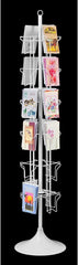 Greeting Card Spinner Rack Display in White 64 H Inches with 24 Pockets