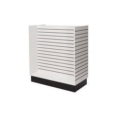 Free Standing Slatwall H Unit in White 48 x 24 x 54 Inches