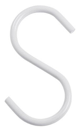 S Shape Hooks in White 4 Inches Long for Hangrails Rack - Lot of 10