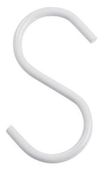 S Shape Hooks in White 4 Inches Long for Hangrails Rack - Lot of 10