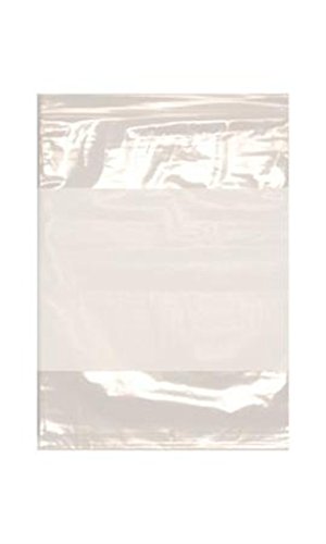 Plastic Resealable Bags in Clear and White Block 9 x 12 Inches - Case of 100