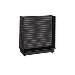 Slatwall Gondola Unit in Black Finish 24 x 48 x 48 Inches with Casters