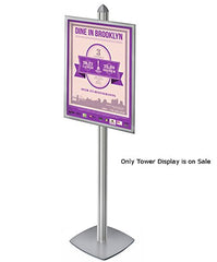 Metal Sky Tower Display in Silver 22 W x 28 H Inches with Snap Frame
