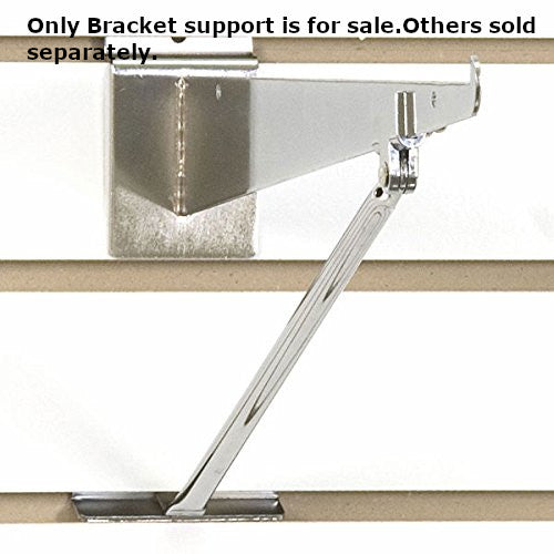 Slatwall Bracket Support in Chrome Finish- Case of 10