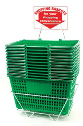 Shopping Baskets Jumbo Size in Green 19 x 12.5 x 10.5 Inches - Set of 12