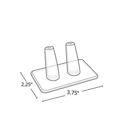 Acrylic Double Ring Display 3.75"W x 2.25"D