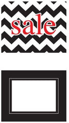 Boutique Small Sign Cards in Black Chevron 5.5 H x 7 W Inches - Case of 25