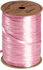 Paper Pearlized Raffia in Pink Matte 0.5 Inch W x 100 Yds Per Roll
