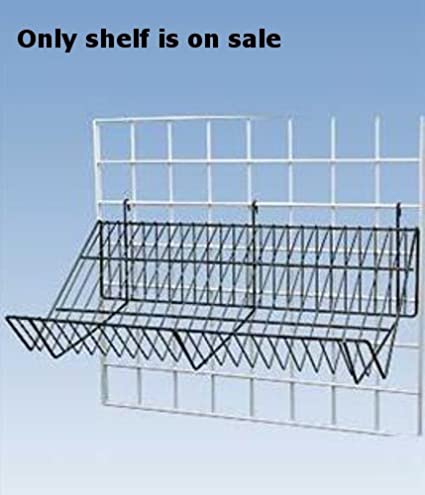 Black Downslope Grid Shelf 24 L x 12 D x 6.5 H Inches - Lot of 5