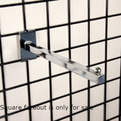 Square Faceout in Chrome 12 Inches Long for Gridwall - Set of 10