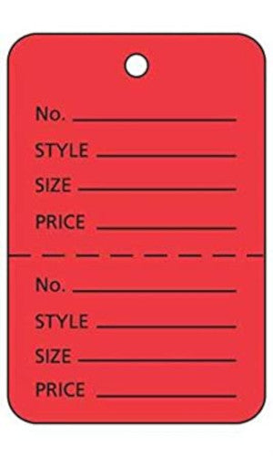 Unstrung Coupon Price Tags in Red 1.75 W x 2 H Inches - Case of 1000